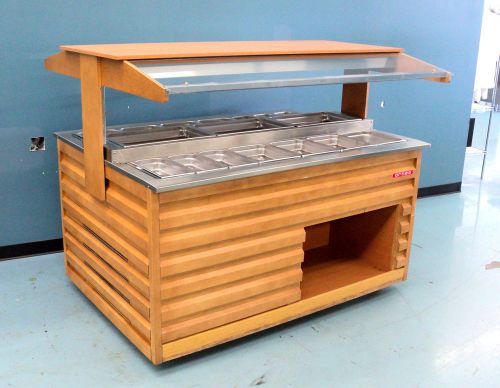 Refrigerated Salad Bar Cold Buffet Table w/ Sneeze Guard Self Contained