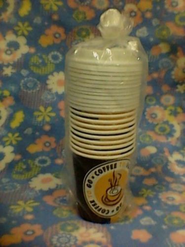 10 paper coffee cups and lids  Disposable Winter hot Drinking  8oz 250ml