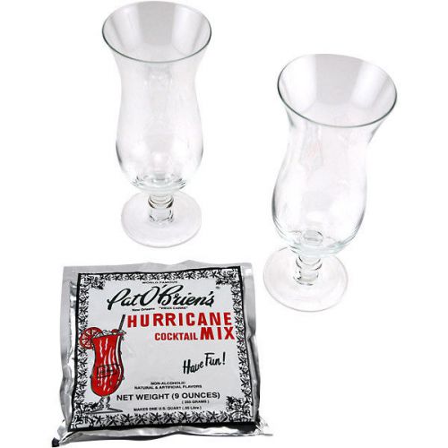 Pat O’Brien’s Hurricane Gift Pack - Drink Mix &amp; 2 Glasses - New Orleans Classic!