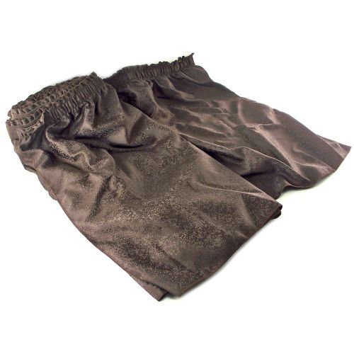 Snap Drape International 21.6-Ft Table Skirt Shirred Velcro Omni Brown 99493