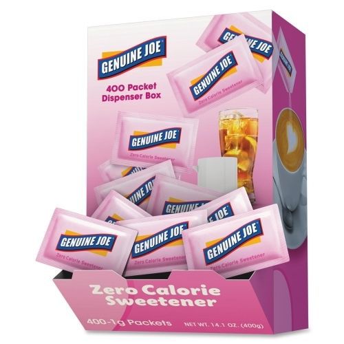 Genuine Joe Saccharine Zero Calorie Sweetener Packets - 400/Box