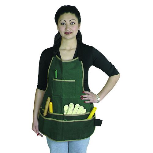 10 pocket bib apron-green 18 oz. canvas adjustable straps fits men and women for sale