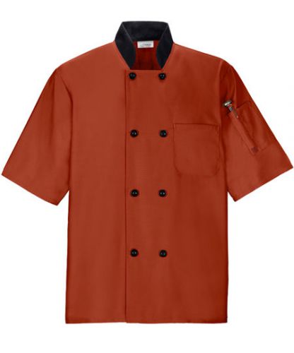 Chef Coat/Jacket -Rust- Short Sleeve - NWT - 2XL Happy CHef