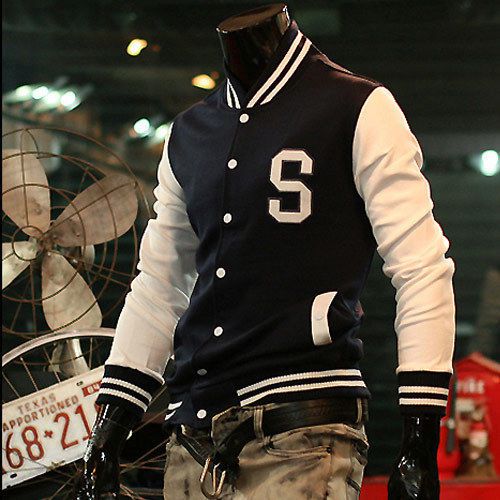 Stylish men&#039;s sweater S letter baseball shirt baseball uniform jacket