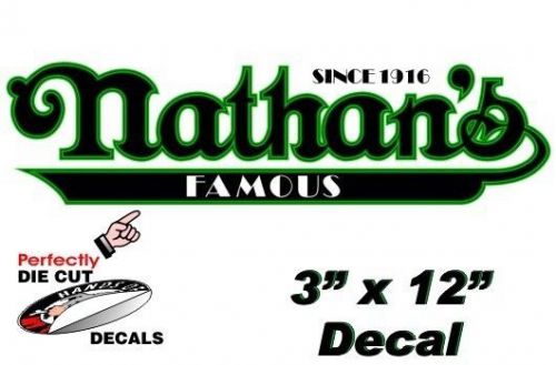 Nathan&#039;s Famous Hot Dog 3&#039;&#039;x12&#039;&#039; Decal for Hot Dog Cart or Concession Stand