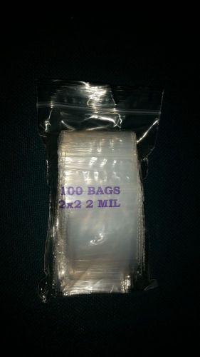 100 2&#034;x2&#034; Ziplock Bags Clear 2 MIL Small Poly Reusable Plastic Baggies Bags