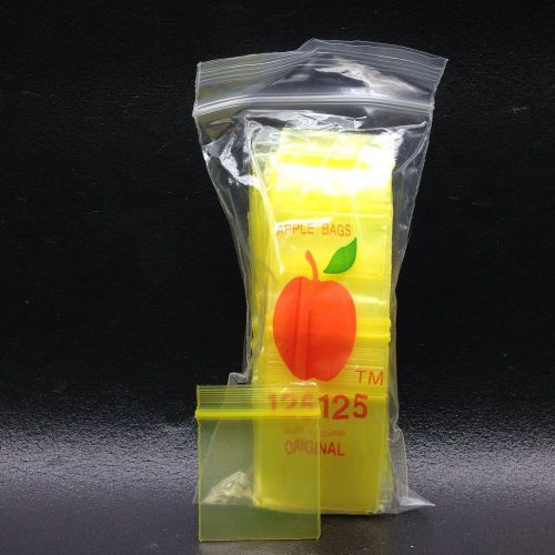 100 Ziplock Bags Yellow Apple 1 1/4 x 1 1/4 Jewelry Bag 125152