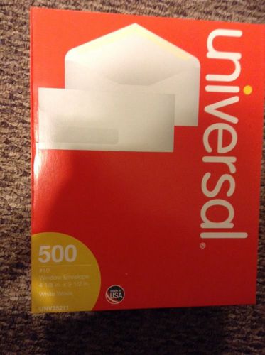 500 Count Universal Window Envelope #10 White Wove 4 1/8&#034;X9 1/2&#034;