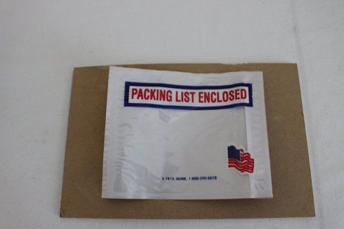 50 American Flag Packing List Slip Enclosed Envelope Stickers 4 1/2&#034; x 5 1/2&#034;