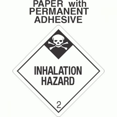 Inhalation hazard class 2.3 paper labels d.o.t. 4x4 (roll of 500) for sale
