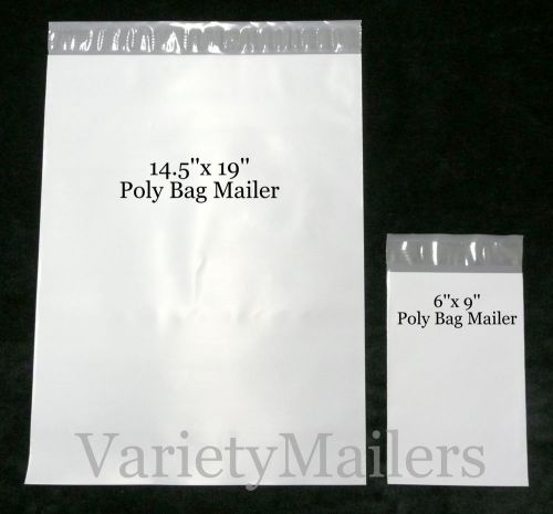 60 poly bag postal mailing envelope combo 14.5&#034;x19&#034; &amp; 6&#034;x9&#034;  premium quality for sale