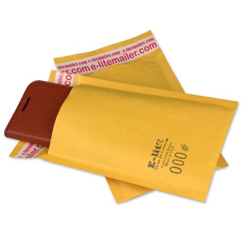 10 pcs #000 4x8 e-lite brand  kraft bubble mailers padded mailing  (5+5) for sale