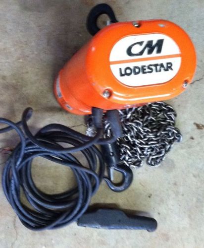 Cm lodestar 1/2 ton (f) electric chain hoist (16 fpm 110v 1 ph) for sale