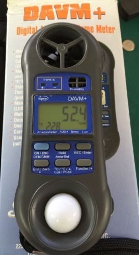 DAVM+ Supco Digital Air Flow Volume Meter FPM CFM Temperature Humidity LUX