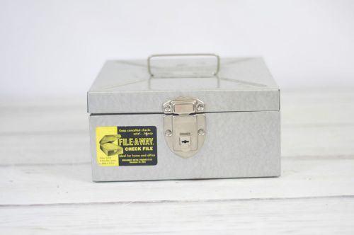 Vintage File-Away Check File Box Household Filing Box Metal File Box