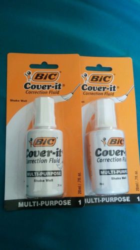 Brand New BIC Cover-it White Out Correction Fluid Liquid Paper  0.7 oz