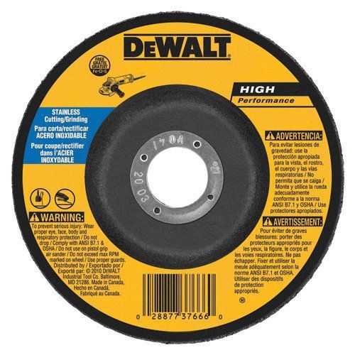 Dewalt dw8454 type 27 stainless steel wheel, 5-inch x 1/8-inch x 7/8-inch for sale