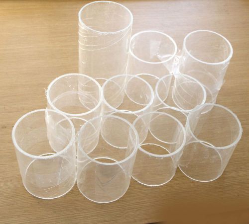 Clear acrylic Plastic Plexiglass Pipe tube 4&#034; 110 mm lot of 10 pieces