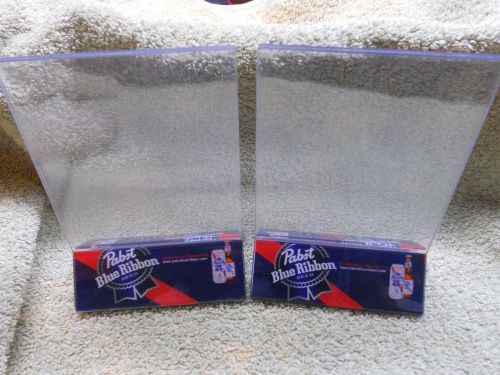 Set of 2  Pabst Blue Ribbon Beer PBR acrylic Table Tents