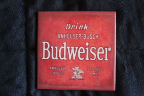 Retro Vintage Budweiser Ceramic Tile  Coasters ManCcave Home theater