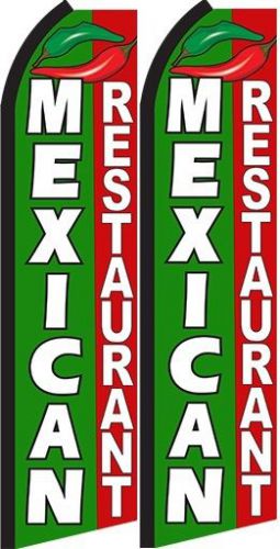 Mexican Restaurant   Standard Size  Swooper Flag  sign pk of 2