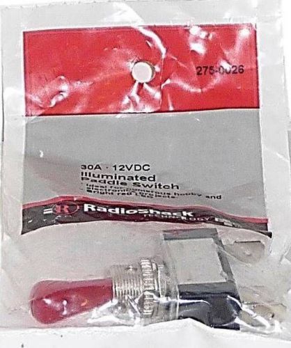 Radioshack spst 12vdc/30a illuminated toggle switch with red led #275-0026 for sale