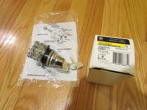 Ge cr104psk34a91w 3 position keyed selector switch, new in box for sale