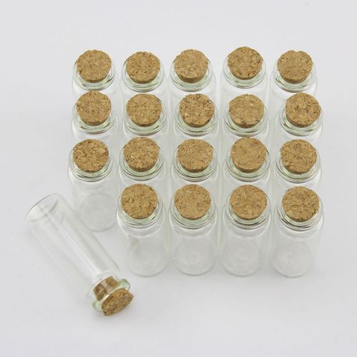 20pcs 12ml Empty Clear Cork Glass wishing collection Lab Multi-Purpose Bottles