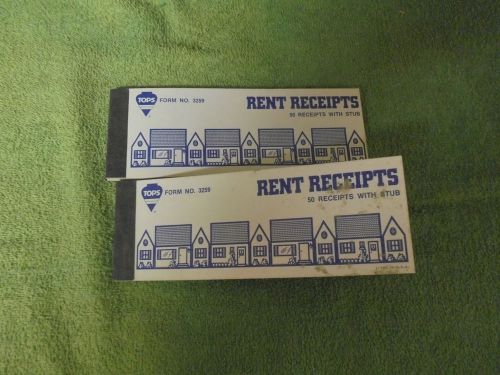 (2) Tops Rent Receipts 50 Receipts with stubs Forms 3259