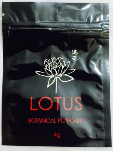 100 Lotus 4g EMPTY** mylar ziplock bags (good for crafts incense jewelry)