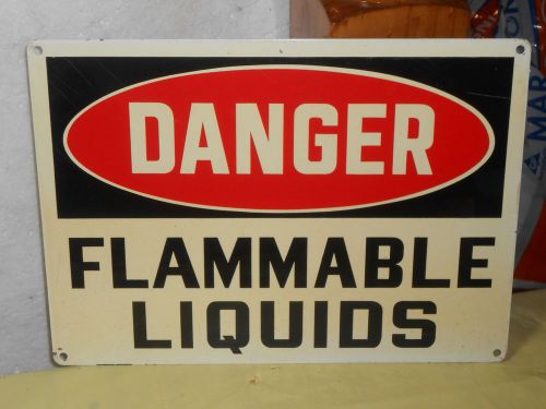 NOS HEAVY METAL-DANGER FLAMMABLE LIQUIDS SIGN 14 X 10