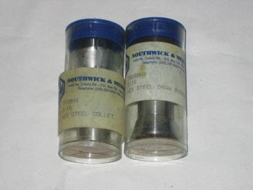 Southwick &amp; meister 3/16&#034; hex tf20hx &amp; td20rhx collet &amp; guide bushing, new for sale