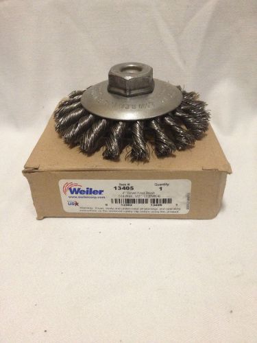 WEILER 4&#034; BEVEL KNOT BRUSH 13405 .014WIRE 1/2&#034; ARBOR HOLE
