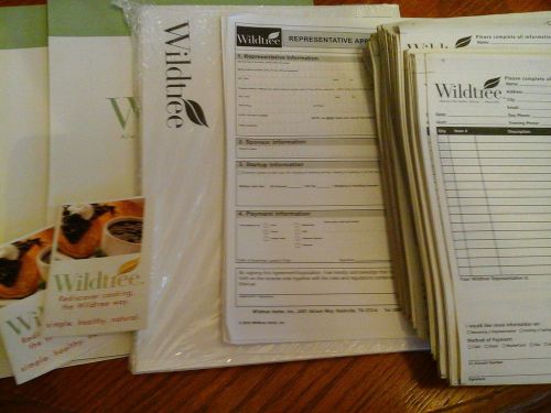 Wildtree order forms, agreements, 2 folders, packet of party envelopes