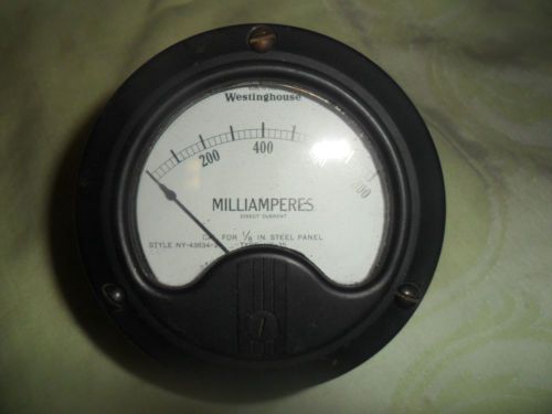 vintage Westinghouse Milliamperes gauge Style NY-43634-2