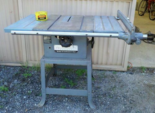 VINTAGE ROCKWELL DELTA MODEL 10 Table Saw Baldor 2hp Motor W/EXTENSION WINGS