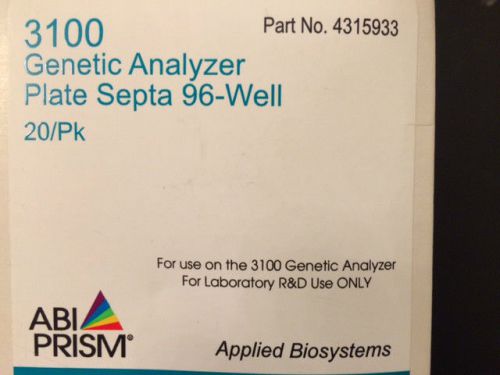 Applied Biosystems 4315933, 3100 Genetic Analyzer Plate Septa 96 Well, Box of 20