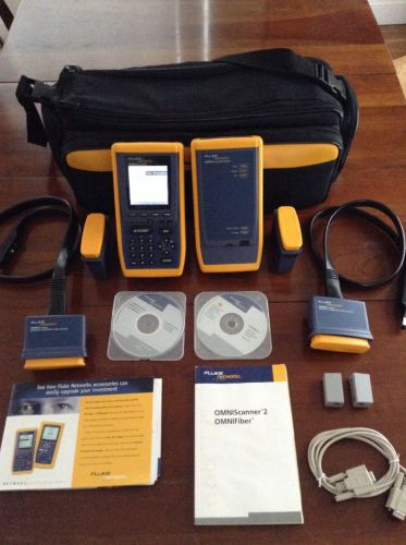 Fluke networks omniscanner2 cable tester with remote and extras - batteries incl for sale