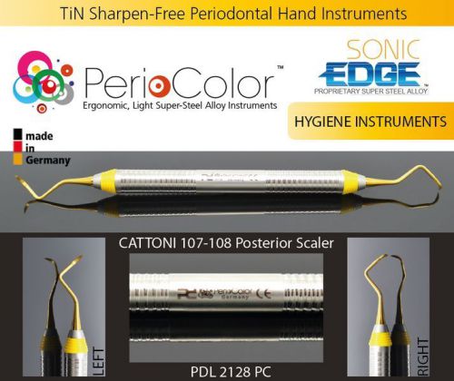 Cattoni 107/108 Posterior Scaler, TiNXP Sharpen-Free Dental Perio Instrument