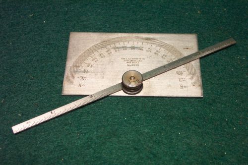 Vintage l. s. starrett no. 493b protractor &amp; depth gauge for sale