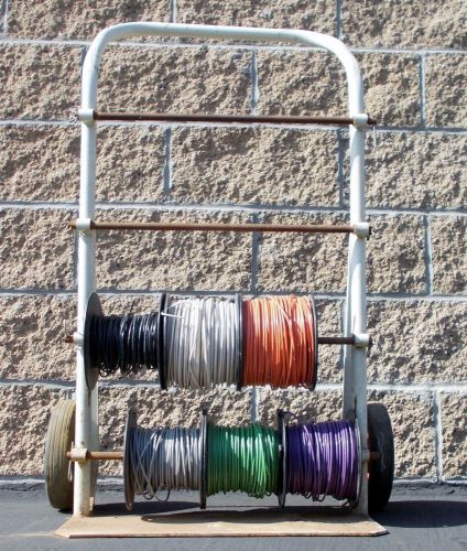 WIRE CADDY 4 TIER (HOLDS 12 SPOOLS) WITH 6 SPOOLS OF #12 AWG SOLID CORE WIRE @NR