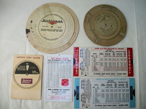 Six (6) Vintage Charts Lufkin, Derck, National, Ingersoll, Standard