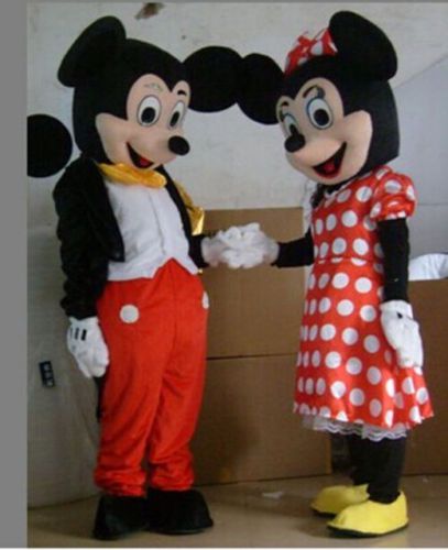 Mickey and minnie mouse mascot costume fancy dress halloween a pair for sale