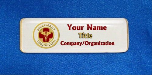 Pharmacy Technician Seal Custom Personalized Name Tag Badge ID Tech Medical