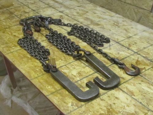 Cm 3 leg chain adjustable lifting sling 3/8&#034; with j hooks for sale