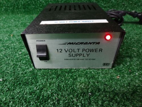 Micronta 12V Volt Power Supply 120VAC to 12VDC  22-127D Radio Shack