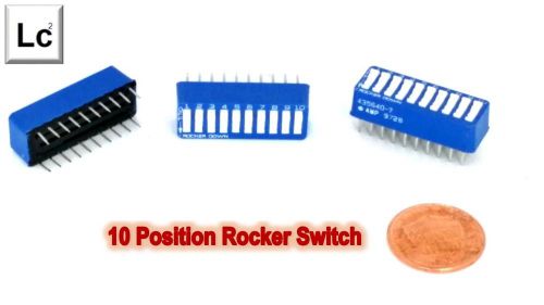 (5 PCS) AMP 435640-7 10 POSITION ROCKER DIP SWITCH