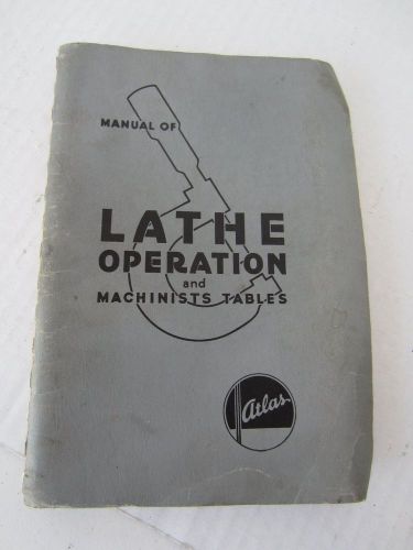 Atlas Manual of Lathe Operation and Machinists Tables