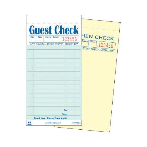 Royal Toner Duplicate Carbonless Guest Check Book