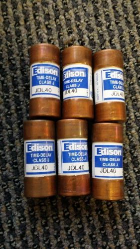 New Lot of 6 Edison Time Delay Class J Fuse JDL 40 AMP